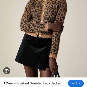 J. Crew Animal Print Cardigan in Black and Brown